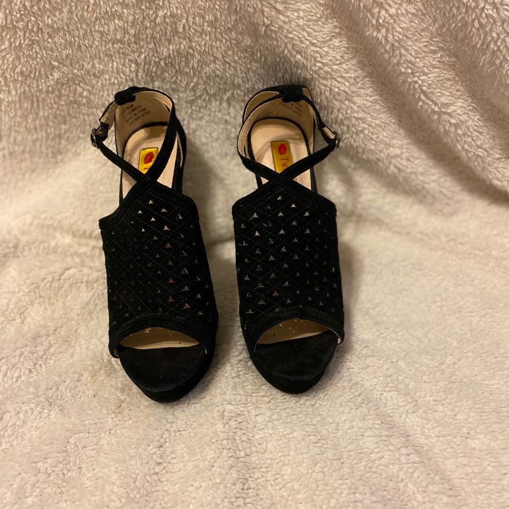 Peep Toe Black Heels - image 2